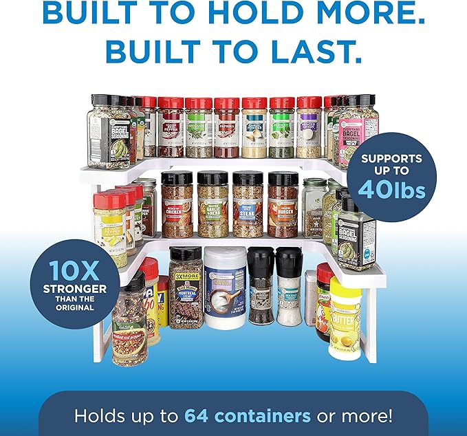 Spicy Shelf 3.0 - Expandable 2 Tiered Spice Rack Organizer for Cabinet & Pantry - Kitchen Seasoning Organizer - Cabinet Spice Racks for Inside Cabinets (Spicy Shelf Premium) - Home Organization - Image 4