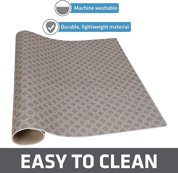 Drymate Jumbo XL Dish Drying Mat (19”x24”), Low-Profile, Super Absorbent, Quick Dry Fabric, Waterproof & Slip-Resistant, for Kitchen Counter, Trimmable, Easy to Clean (USA Made)(Taupe) - Image 6