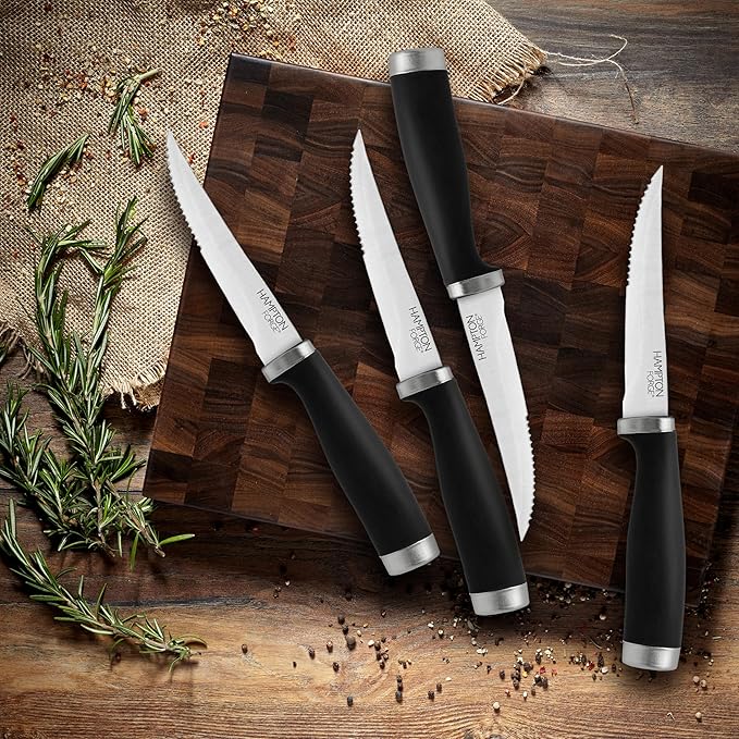 Hampton Forge Epicure–4PieceSteak KnifeSet–Black, Silver - Image 3