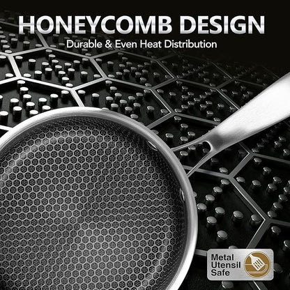 MICHELANGELO 1 Quart Saucepan with Lid, Premium Triple Ply Stainless Steel Sauce Pan with Lid, Small Saucepan with Honeycomb Interior - 1QT - Image 2