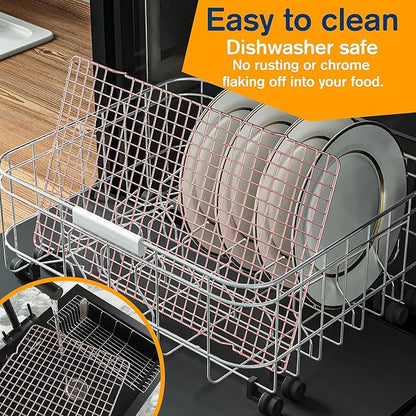 2PCS Cooling Racks for Cooking and Baking - 10" x 16"Heavy Duty Stainless Steel Wire Rack for Baking, Grilling, Roasting - Oven & Dishwasher Safe - Fits Half Sheet Pan（Rose Gold） - Image 5