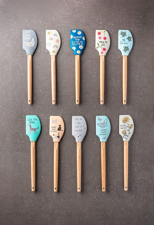 Karma, Silicone Spatula with Wood Handle Heat Resistant, Baking, cooking and Mixing Spatulas, Modern Farmhouse Kitchen Décor, Gift for Chef, Cooks, Housewarming Gift, Bee