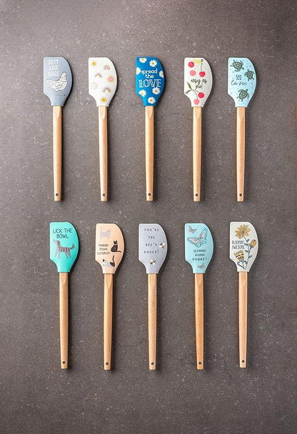 Karma, Silicone Spatula with Wood Handle Heat Resistant, Baking, cooking and Mixing Spatulas, Modern Farmhouse Kitchen Décor, Gift for Chef, Cooks, Housewarming Gift, Bee