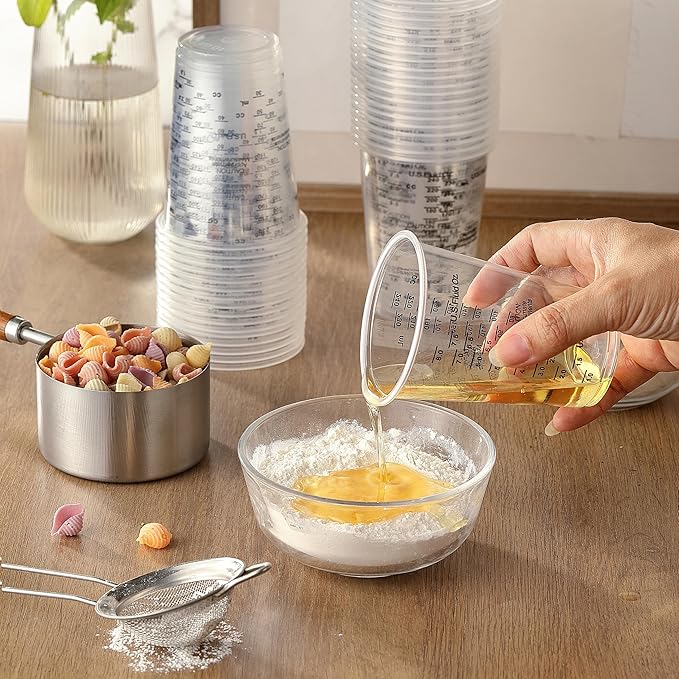 50PCS Resin Epoxy Mixing Cups, DQELFA 8oz Clear Plastic Paint Measuring Cups with 50pcs Wooden Stirring Sticks for Epoxy Resins, Mixing Paint, Pigments, Resins - Image 5