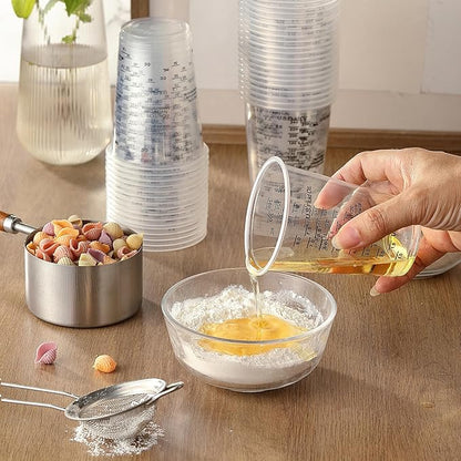 50PCS Resin Epoxy Mixing Cups, DQELFA 8oz Clear Plastic Paint Measuring Cups with 50pcs Wooden Stirring Sticks for Epoxy Resins, Mixing Paint, Pigments, Resins - Image 5