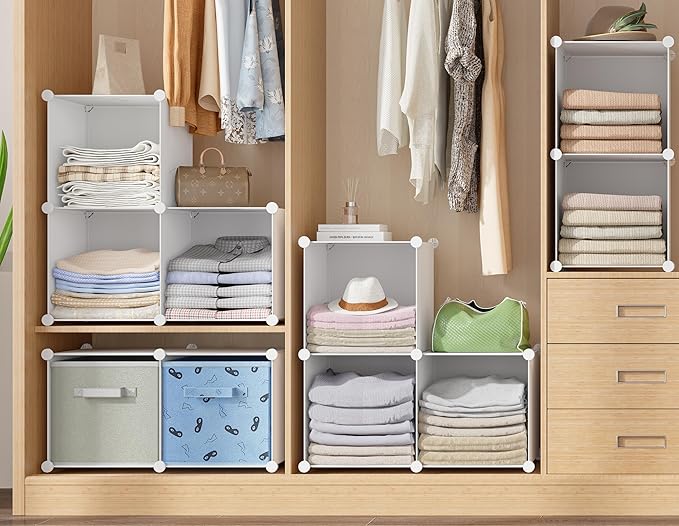 HOMIDEC 9 Cube Storage Organizer, Cubes Shelves for Living Room, Bedroom, White - Image 4