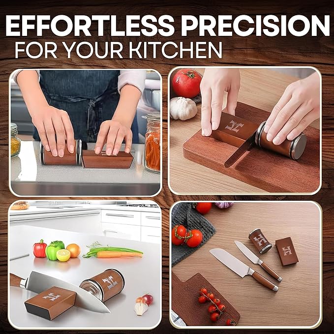 Rolling Knife Sharpener Kit – 3-Stage 400/1000/3000 Grit Discs – 15° & 20° Magnetic Angles – Replaceable Diamond & Ceramic Discs – Professional Kitchen & Chef Knife Sharpening System - Image 9