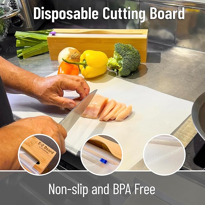 Mind Reader E-Z Board Disposable Cutting Board Box Set, 20 sq ft, Refillable, Reusable, Recyclable, Plastic, Clear - Image 5