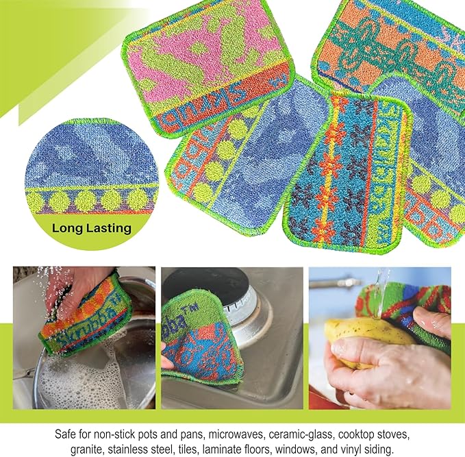 Wet-It Skrubba Non-Scratch Scouring Pad – European Scrubby Sponge for Kitchen Cleaning, Pots, Pans, Glass & Cookware – Durable Reusable Pad with Fun Chicken Design - Image 4