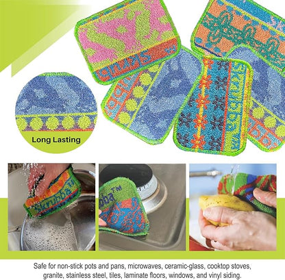 Wet-It Skrubba Non-Scratch Scouring Pad – European Scrubby Sponge for Kitchen Cleaning, Pots, Pans, Glass & Cookware – Durable Reusable Pad with Fun Chicken Design - Image 4