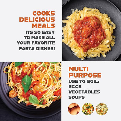 Gotham Steel 5 Quart Stock Pot Multipurpose Pasta Pot with Strainer Lid&Twist and Lock Handles,Nonstick Ceramic Surface Makes for Effortless Cleanup with Tempered Glass Lid,Dishwasher Safe,(Pack of 2) - Image 5