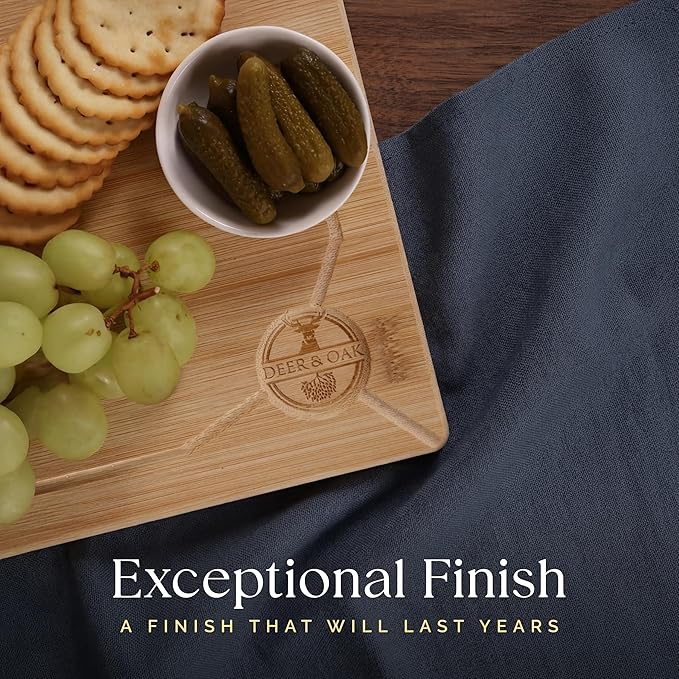 Deer & Oak Premium Extra Large Bamboo Cutting Board - 17.3" x 11.8" x 0.8" Wooden Chopping Board for Meat and Vegetables, Pre-Oiled, Water Resistant, Knife Friendly - Image 9