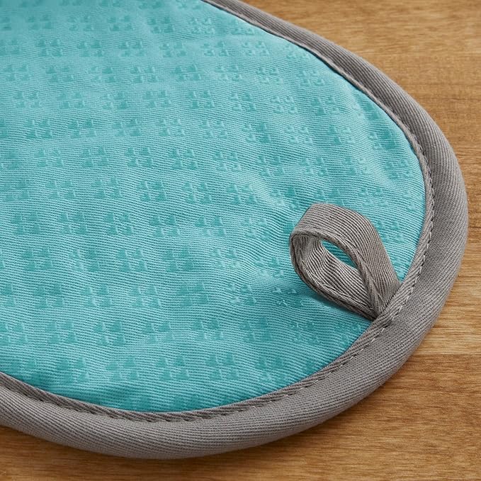 KitchenAid Asteroid Pot Holder 2-Pack Set, Aqua, 6.5"x10" - Image 3