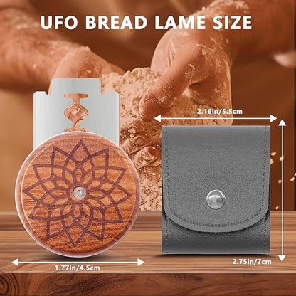 UFO Bread Lame Cutter for Homemade Sourdough,Bread Scorer Tool for Sourdough with 5 Blades and Storage Cover,Slashing Tool Bread Cutting Knife for Artisan Bread and Baguette Makers,Flower - Image 5