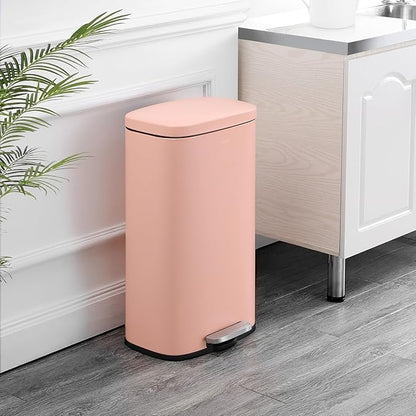happimess HPM1011F Curtis 8-Gallon Step-Open Trash Can, Fingerprint Resistant, Modern, Minimalistic for Home, Kitchen, Laundry Room, Office, Bedroom, Bathroom, Flamingo Pink - Image 2