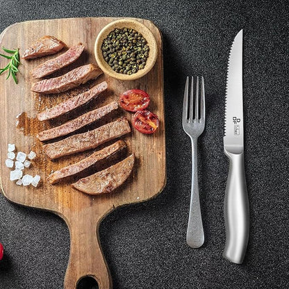 DDF iohEF Steak Knife Set, 6 Piece Steak Knife, High Carbon Japanese Stainless Steel Serrated Steak Knives - Image 5