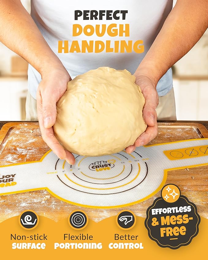 CRUSTLOVE Silicone Bread Sling for Dutch Oven – Non-Stick Sourdough Sling & Baking Mat – Reusable & Easy to Clean – Heat Resistant to 480°F – Silicone Sourdough Sling for Artisan Bread Baking Supplies - Image 4