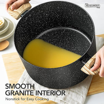 MICHELANGELO Stock Pot with Lid, 10 Quart Large Pot for Cooking, Nonstick Cooking Pot with Healthy Coating, Non Stick Soup Pots Induction Compatible - Image 3