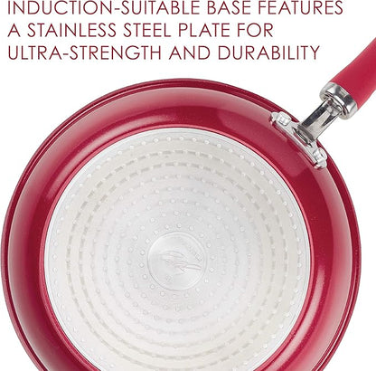 Rachael Ray Create Delicious Aluminum Nonstick Steam Set, 3-Quart, Red Shimmer - Image 3