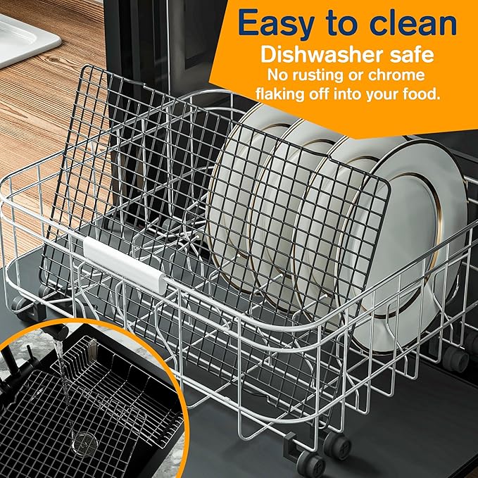 2PCS Cooling Racks for Cooking and Baking - 10" x 16"Heavy Duty Stainless Steel Wire Rack for Baking, Grilling, Roasting - Oven & Dishwasher Safe - Fits Half Sheet Pan（Black） - Image 5