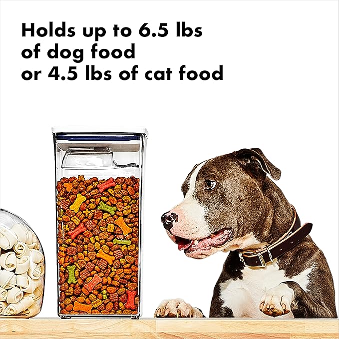OXO Good Grips Pet Food Container 6.0 Qt | Clear | Airtight Seal | With Half Cup Scoop | Pack of 4 - Image 3