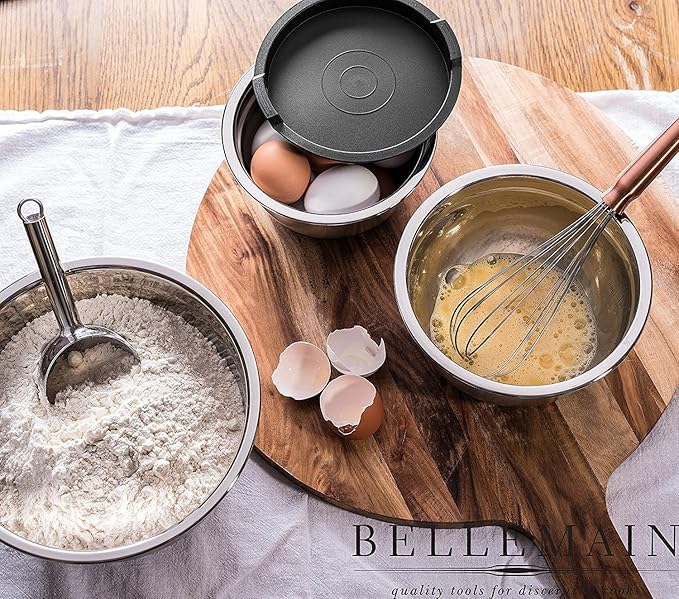 Bellemain Stainless Steel Non-Slip Mixing Bowls with Lids (4-Piece Set) - Image 3