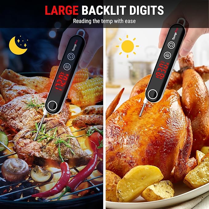 TempPro TP18 Instant Read Meat Thermometer Digital with Thermocouple Sensor, Cooking Food Thermometer for Grill, Smoker, BBQ, Oil Deep Frying, Candy, Kitchen Thermometer Bakeware(Previously ThermoPro) - Image 4