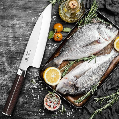 imarku 7 Inch Deba Knife,Ultra Sharp Sushi Knife,Ultimate Japanese Kitchen Knife with Stainless Steel Single Bevel,Fish Fillet Knifes for Fish Cutting with Ergonomic Wood Handle, Mothers Day Gifts - Image 9