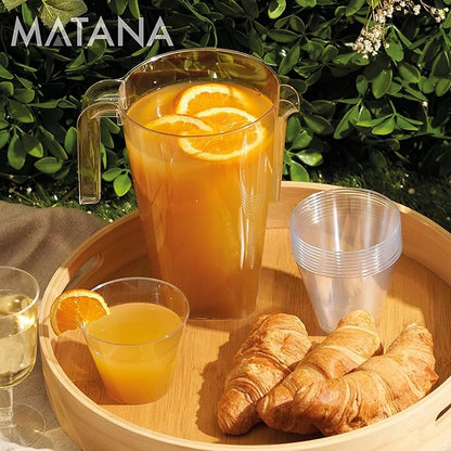 MATANA 6 Pack Clear Water Pitchers - 52 oz Plastic Beer Pitcher with Handle for Drinks, Juice, Lemonade, Beverages - BPA-Free Iced Tea Pitcher for Fridge, Home, Party, Event - Image 5