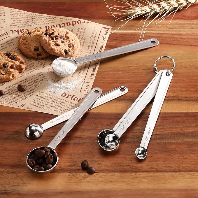New Star Foodservice 43112 Stainless Steel 18/8 Measuring Spoons, Set of 6 - Image 5