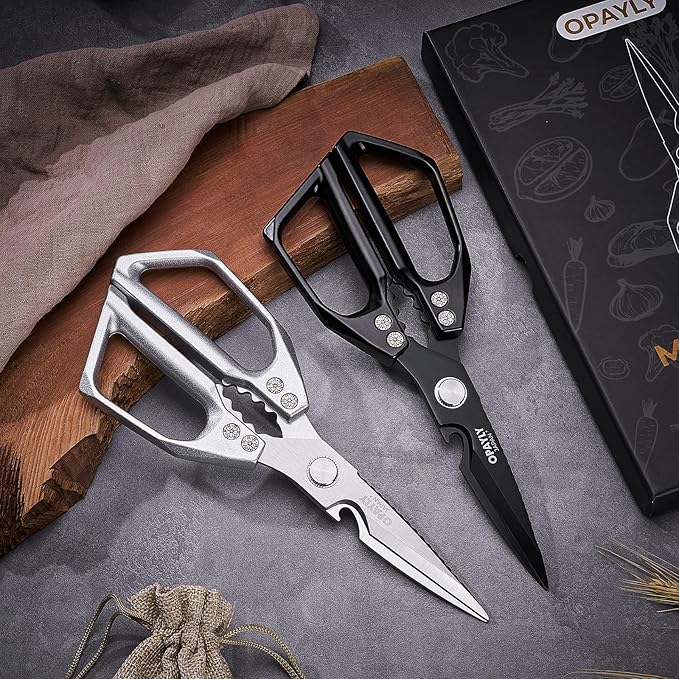 Kitchen Shears 2-Pack Heavy Duty All Purpose Stainless Steel Kitchen Shear Meat Scissors Japanese Cooking Scissor for Food, Sharp Dishwasher Safe Christmas for Men Women With Gifts Box - Image 5