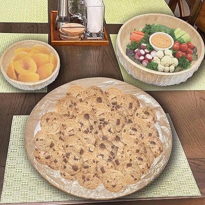 Culinary Elements Reusable Bowl Covers, Fits Larger Bowls and Platters, 48-Ct. Full-Size Value Pack, Large Bowl Covers with Elastic, BPA-Free Plastic Lids for Mixing Bowls, Serving & Baking Dishes - Image 2