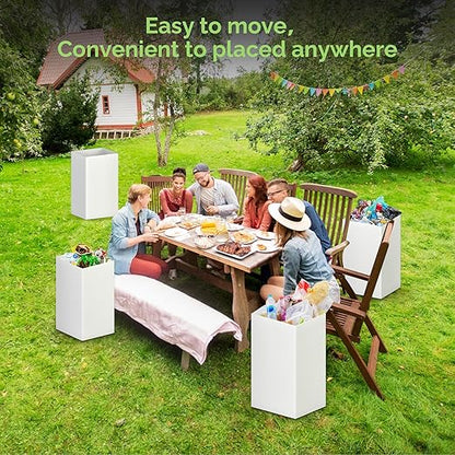 Magicheap 4 Pack Extra Large Disposable Trash Cans, Reusable Portable Garbage Can, 13 Gallon (21.6" H x 13.5" W x 10" D), Extra Thick Recycled Cardboard Portable Garbage Can and Recycling Bins,White