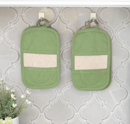 RITZ Premium Pot Holders & Heating Pads (4-Pack), 8.5" x 5.5", Heat Resistant, 100% Cotton Terry-Looped Pocket, Kitchen and Barbeque, Cactus - Image 2