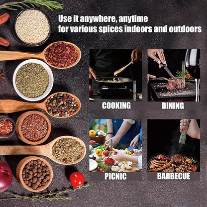 Modern Thumb Click Salt and Pepper Grinder with Refillable Peppermill - Perfect for Himalayan Salts, Black Pepper, Sea Salt, Peppercorns, Spices Push Button for 1 hand operation