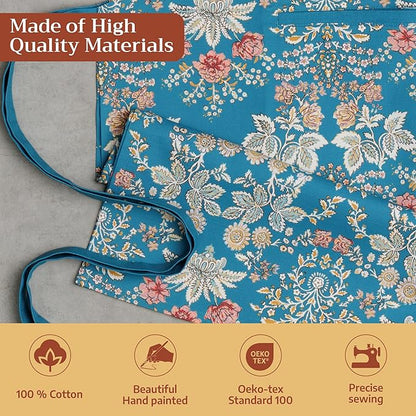 Maison d' Hermine 100% Cotton Apron for women with Pocket Kitchen Chef Apron for Men Cooking Mothers Day Gifts