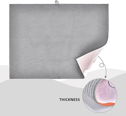 Daisy Dish Drying Mat for Kitchen Counter, Microfiber Floral Dish Mats for Drying Dishes, Absorbent Large Dish Drying Pad Kitchen Decor Mat 18 x 24 Inch