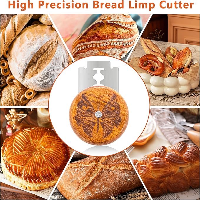 UFO Bread Lame Cutter for Homemade Sourdough,Bread Scorer Tool for Sourdough with 5 Blades and Case,Slashing Tool Bread Cutting Knife for Artisan Bread and Baguette Makers,Butterfly - Image 3
