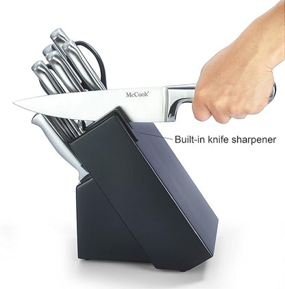 McCook® Knife Sets, German Stainless Steel Knife Block Sets with Built-in Sharpener (Pack of 2) - Image 3