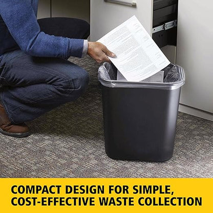 Rubbermaid Commercial Products Wastebasket/Trash Can, 7-Gallon/28-Quart, Black, Plastic, for Bedroom/Bathroom/Office, Fits Under Desk/Sink/Cabinet, Pack of 4 - Image 3