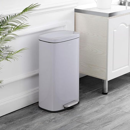 happimess HPM1011D Curtis 8-Gallon Step-Open Trash Can, Fingerprint Resistant, Modern, Minimalistic for Home, Kitchen, Laundry Room, Office, Bedroom, Bathroom, Fog Gray - Image 2