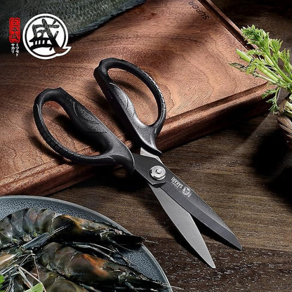 MITSUMOTO SAKARI Japanese Kitchen Scissors, Heavy Duty Poultry Shears, Detachable Titanium Plated Stainless Steel Utility Food Scissors for Meat, Chicken Bone and Herbs - Image 8