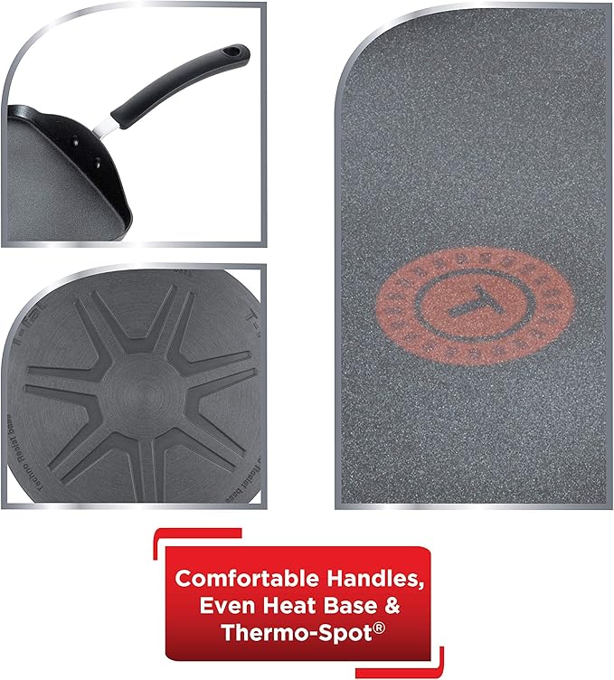 T-Fal Ultimate Hard Anodized Nonstick Griddle 10.25 Inch Oven Broiler Safe 400F Cookware, Pots and Pans, Dishwasher Safe Onyx - Image 3