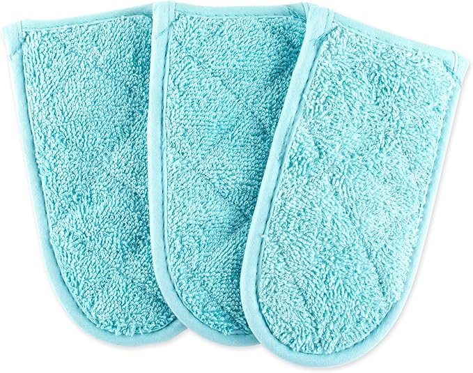 DII Basic Terry Collection Quilted 100% Cotton, Pan Handle, Aqua, 3 Piece by DII
