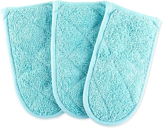 DII Basic Terry Collection Quilted 100% Cotton, Pan Handle, Aqua, 3 Piece by DII