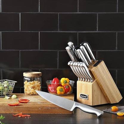 McCook® Knife Sets,German Stainless Steel Knife Block Sets with Built-in Sharpener (Pack of 2) - Image 7