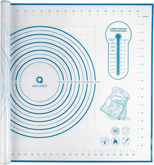 Silicone Baking Mat with Measurements, Pastry/Fondant/Dough Rolling Counter/Oven Liner Mat, 20''(W)28''(L) Blue by WelcometoQuellance