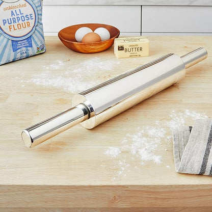 Fox Run Stainless Steel Rolling Pin With Handles, 18" x 2.6" x 2.8" - Image 5