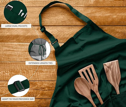 Utopia Kitchen 10 Pack Bib Apron Adjustable with 2 Pockets, Water and Oil Resistant, Cooking Kitchen Chef Apron for Women Men - Image 4