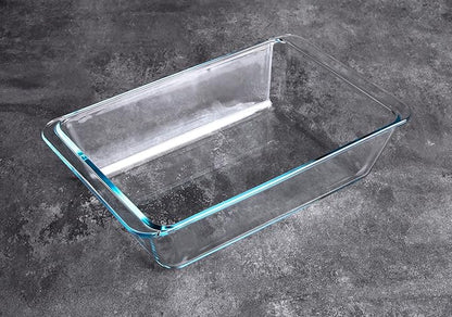 Deep Clear Glass Baking Dish, Rectangular Tempered Glass Baking Pan, The Larger casserole dish. -3.5 Liter